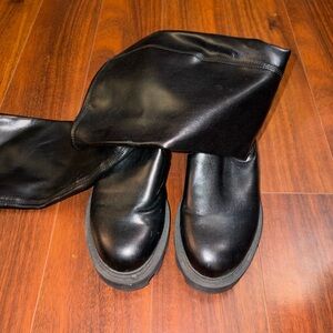 Black Leather Riding Boots